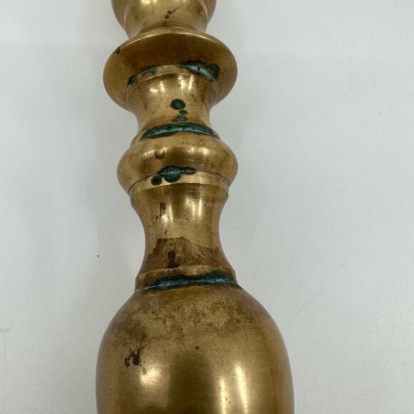 Vintage Pair Large Brass Statement Candlesticks Mid Century Modern Candelabras - Picture 7 of 8